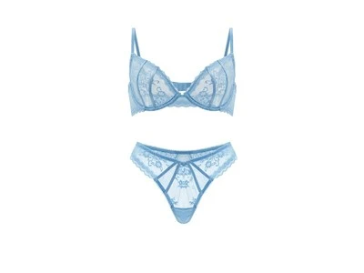 Pakaian Dalam Renda Biru Muda